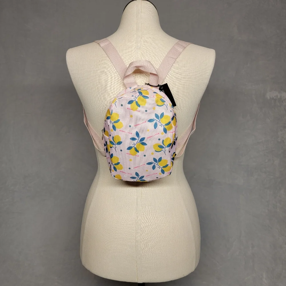 Kendall + Kylie Mini Canvas Backpack  Pink Lemon and Daisy Flowers